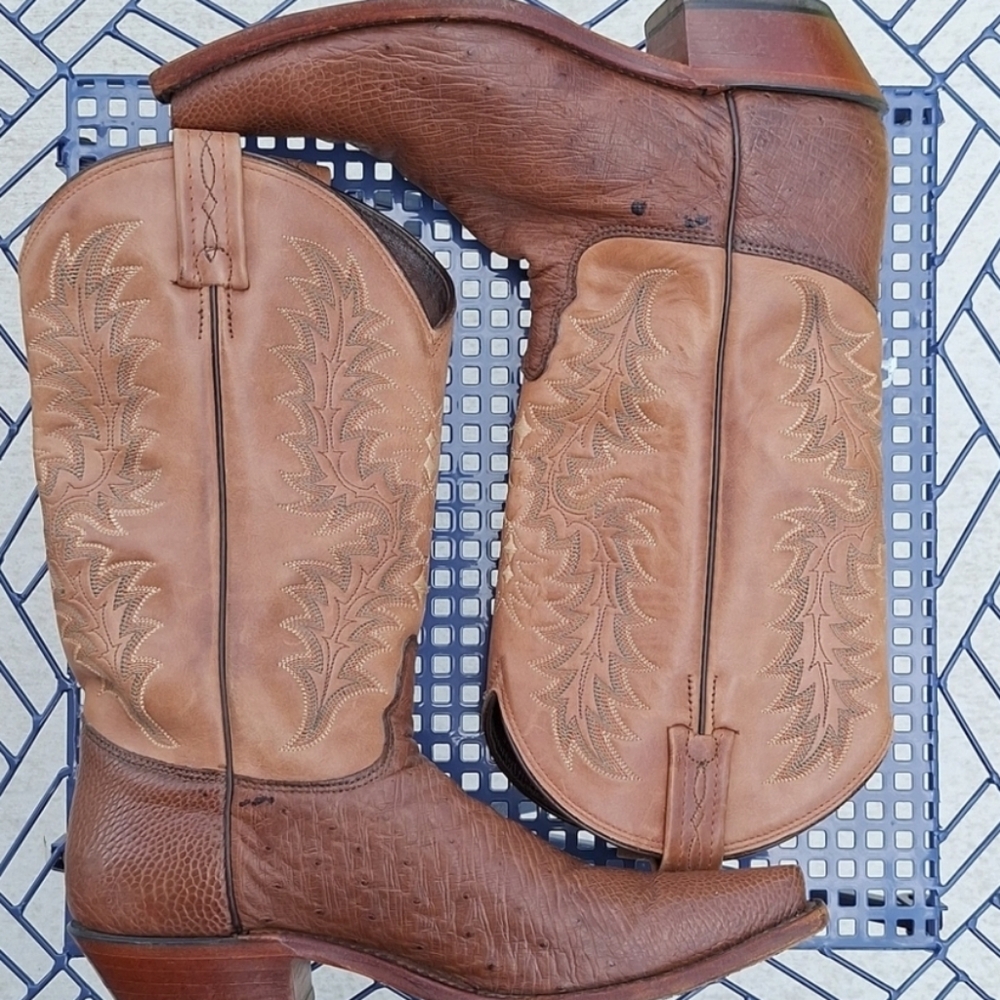 Tony Lama Brown Western Cowboy Boots